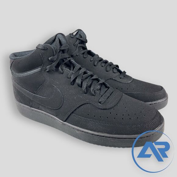 Nike Court Vision Mid Triple Black Men's SIze 13 CU6620-001 - Picture 1 of 7